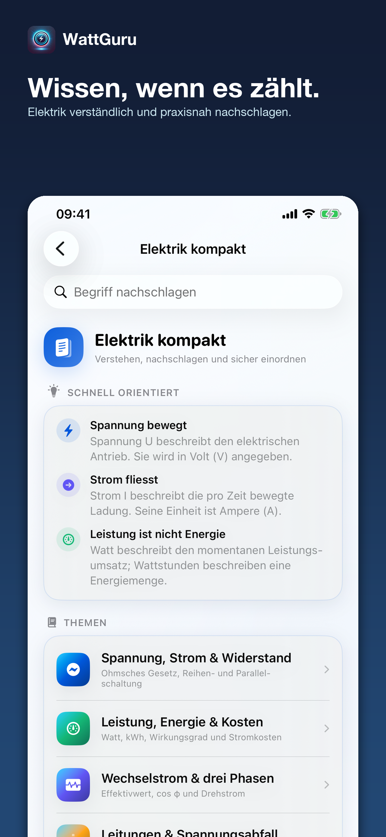 WattGuru Nachschlagewerk für Grundlagen