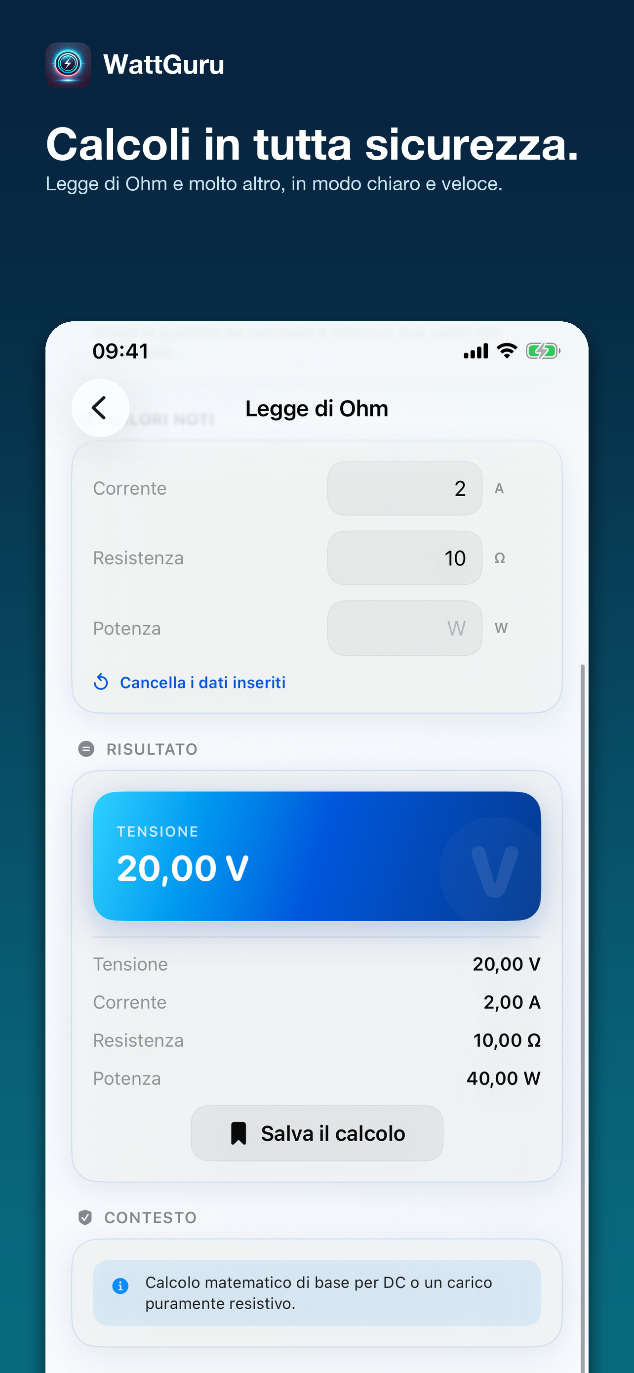 WattGuru Calcolo della legge di Ohm