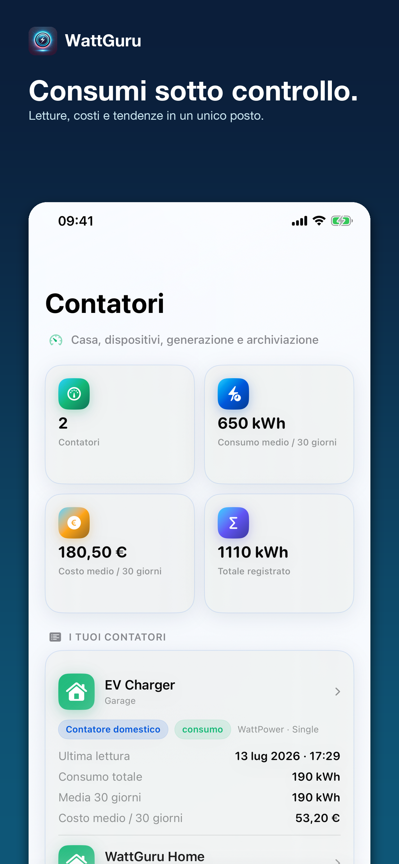 WattGuru Contatori e costi