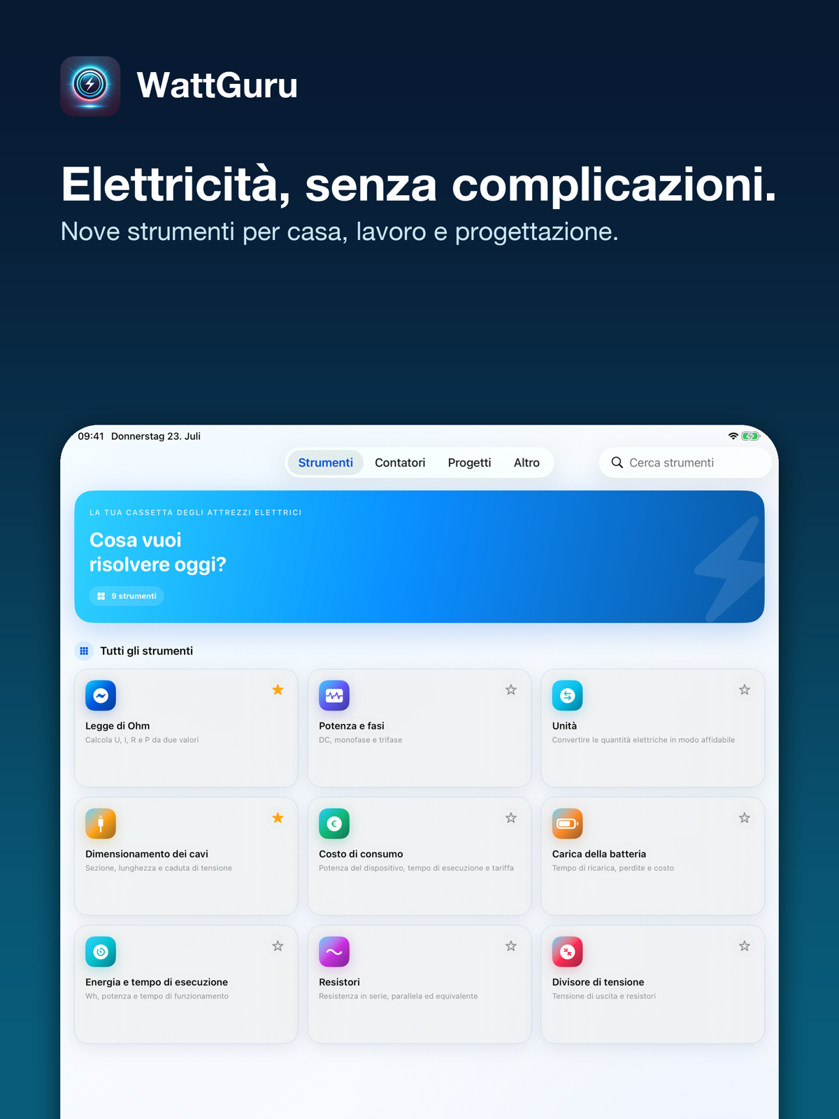 WattGuru Cassetta degli attrezzi elettrici
