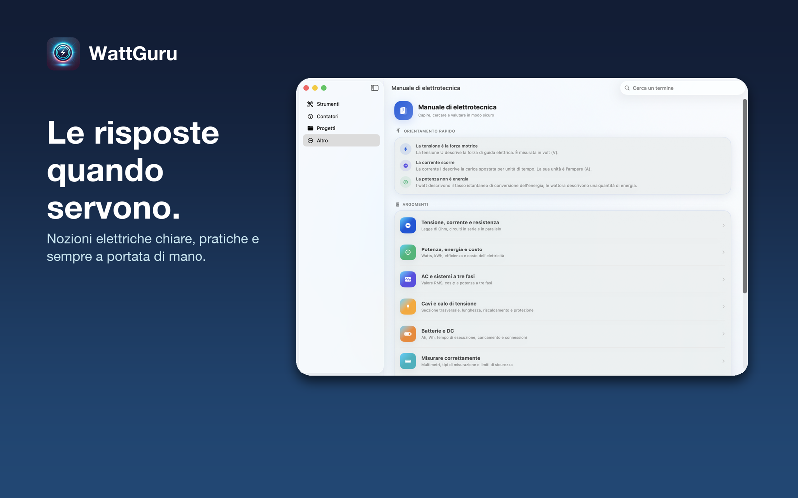 WattGuru Riferimenti e basi